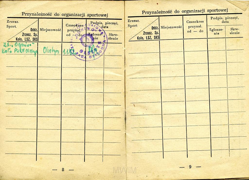 KKE 3258-6.jpg - Ksiązeczka Instruktorska Główny Komitet Kultury Fizycznej, Jana Rutkowskiego, Warszawa, 1952 r.